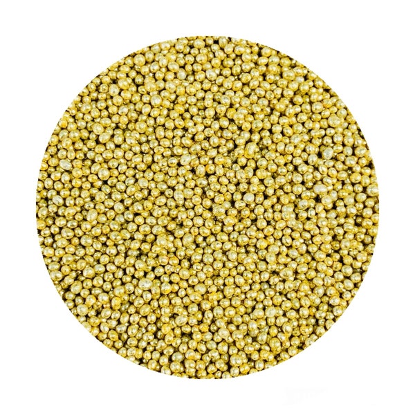 Gold- Microbeads (No Holes) 0.8mm - 1.2mm Caviar Beads USES: Nails, Resin, Scrapbooking, Jewelry, Art & many other projects