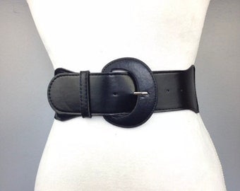 Women's (Brand New) Black Fashionable Wide Elastic Stretch High Waist Belt