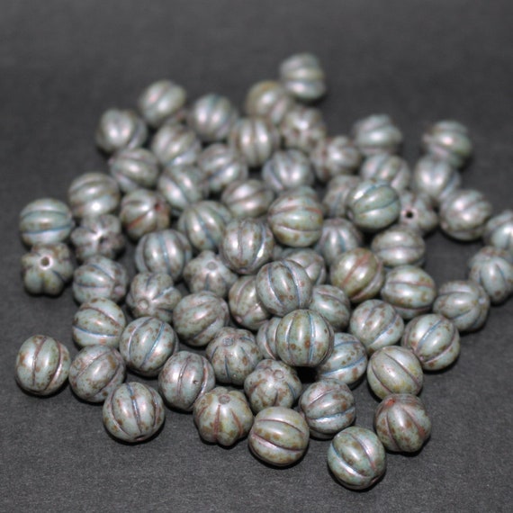 Travertin Flat Rondelle Mixed Colours Czech Glass Beads 10mm20pcs