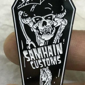 coffin enamel pin (engraved)