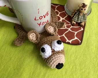Crochet Brown Bear Coaster: Whimsical Cotton Drink Coaster