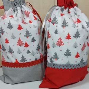Christmas bags Gift bags for Christmas gifts Gift bags Christmas trees in grey/red