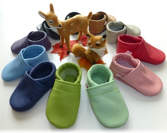 Krabbelschuhe, Lederpuschen, Babyschuhe  Uni