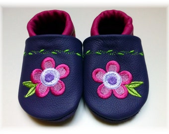 Krabbelschuhe, Babyschuhe, Lederpuschen  Sale !! Einzelstück !!!Baby Krabbelschuhe Lauflernschuhe Blume Gr. 21