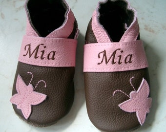 Crawling Shoes Leather Butterfly by Name