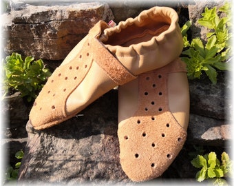 Leather slippers for adults. Moccasin slippers barefoot shoes slippers for adults plain - all colors
