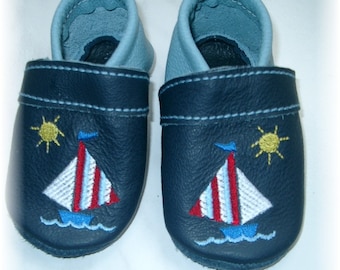 Lauflernschuhe Krabbelschuhe Segelboot