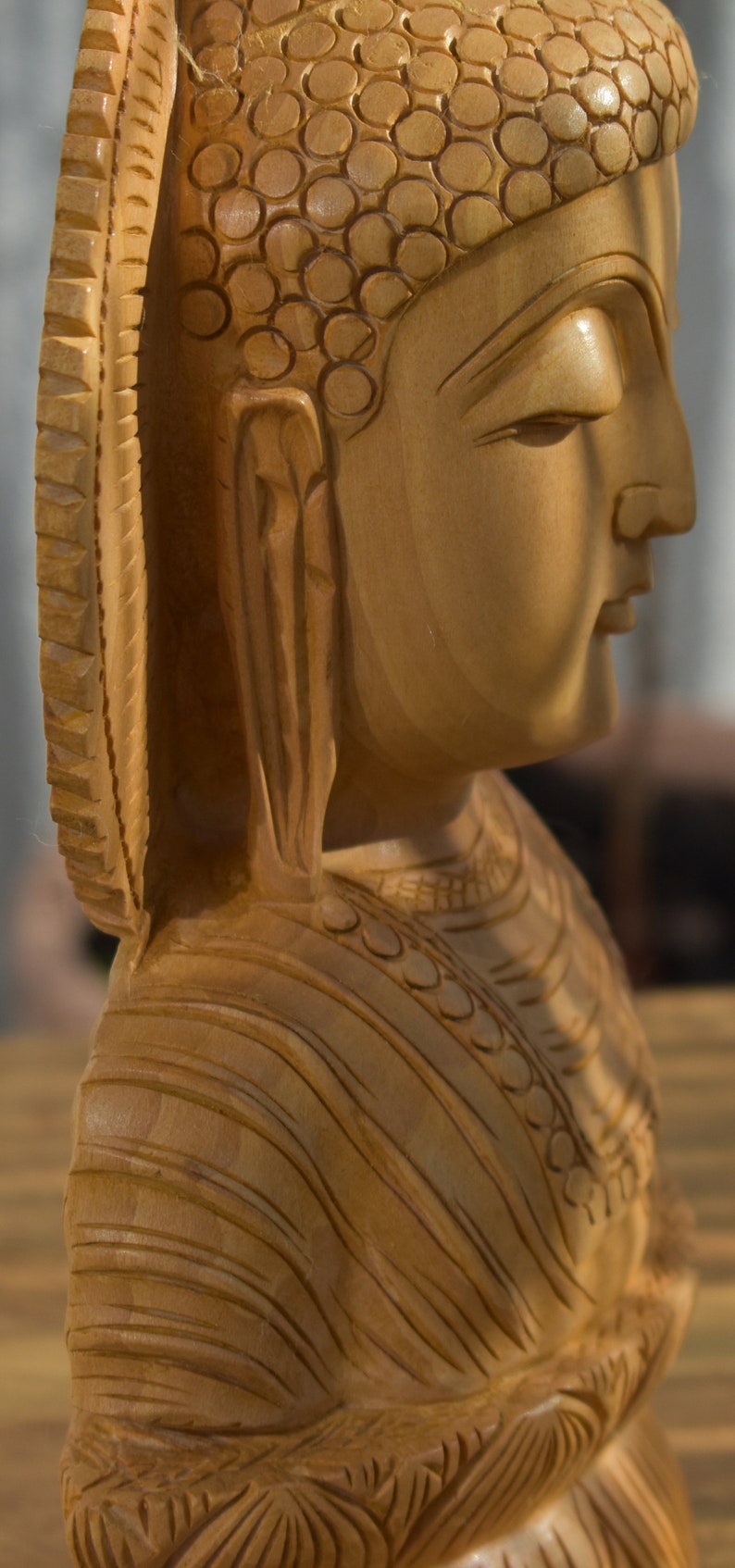 Indian HandicraftWooden giftIndian HandicraftSolid woodHandmadeHandicrafts Beautifully Hand Crafted Wooden Buddha Head Handmade 8