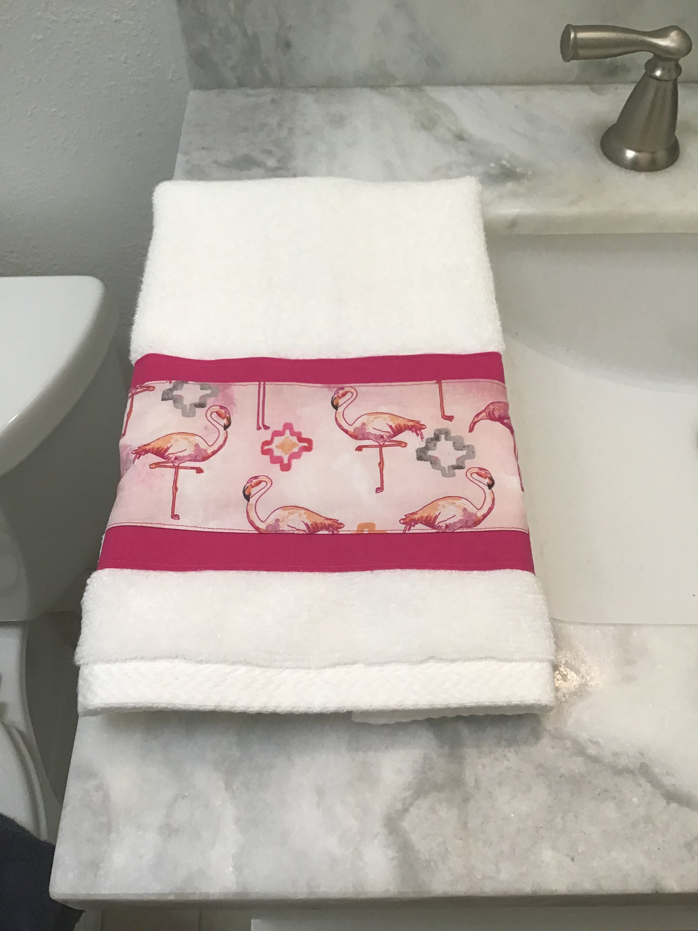 Embellished White Hand Towel Guest Towel Bathroom Towel With Etsy