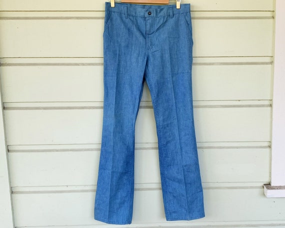 RARE 70s Dittos Powder Blue Flecked Denim Straight