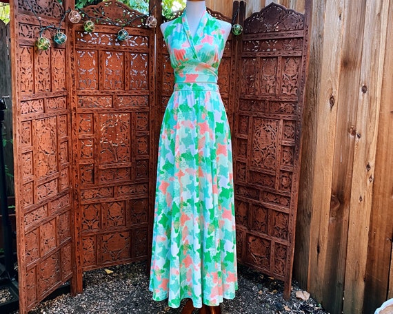 1970’s Paula Brooks Halter Top & Maxi Skirt Set