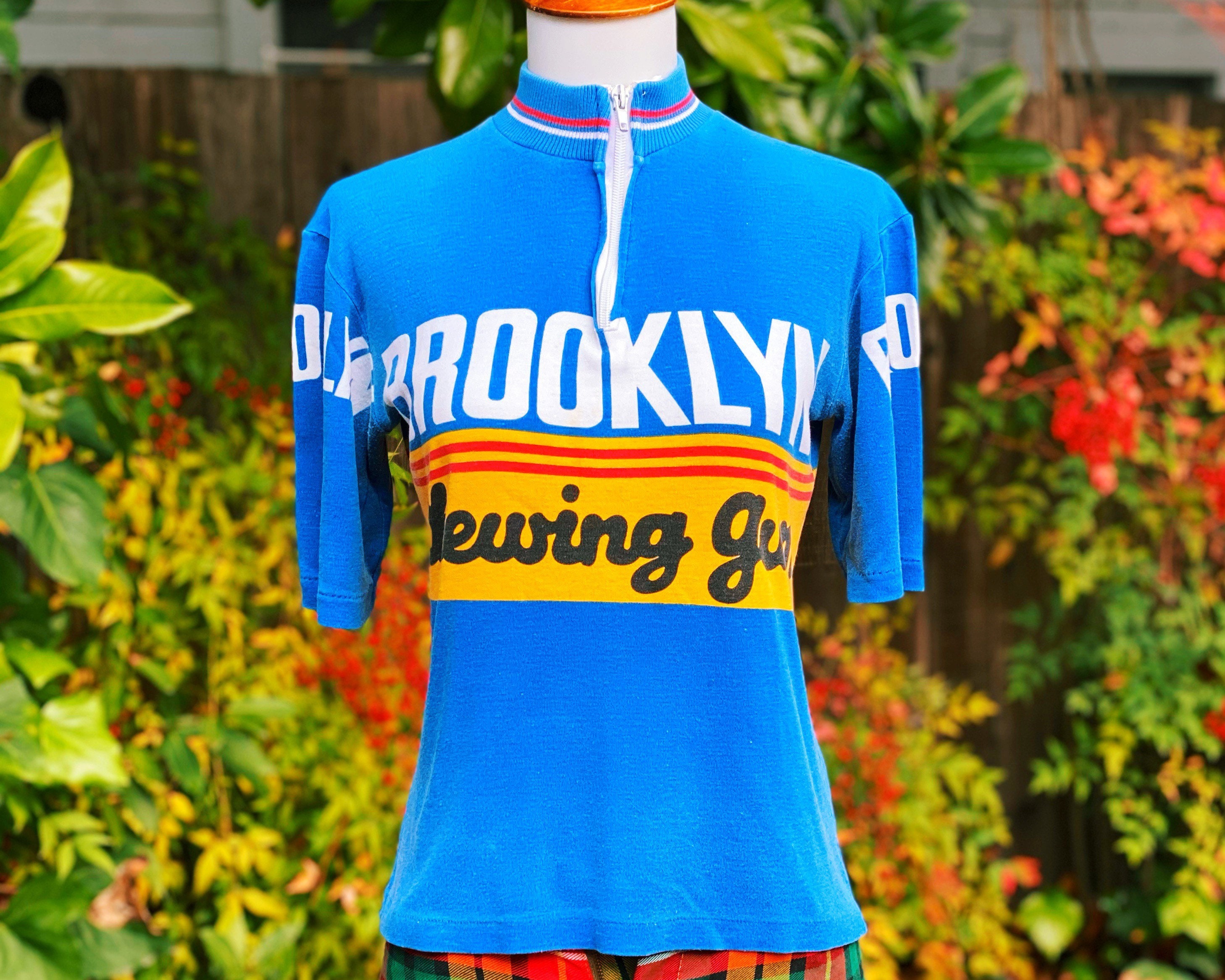 Vintage 70s Cycling Jersey in Red Mesh Vintage Cycling Jersey 