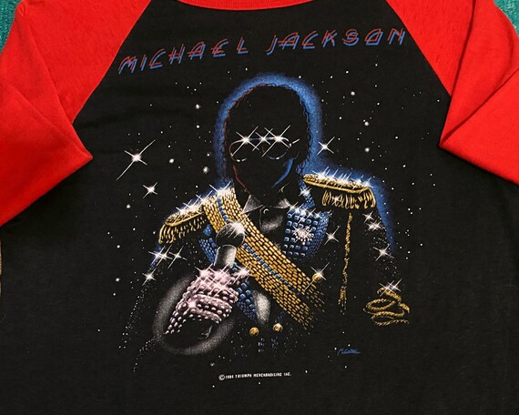 Kleding Gender-neutrale kleding volwassenen Tops & T-shirts T-shirts T-shirts met print 1984 Michael Jackson Pepsi Victory Tour Baseball Tee 