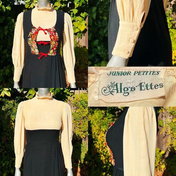 1970s Algo Ettes Folky 2 Piece Dress & Vest Set - image 7