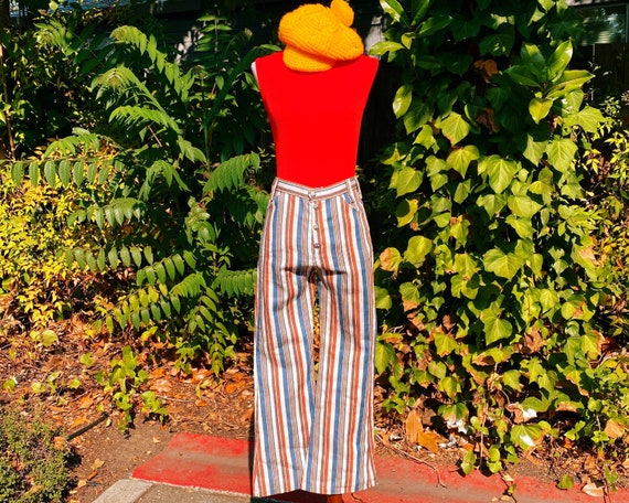 1970s Bobbie Brooks Red White & Blue Striped Flare
