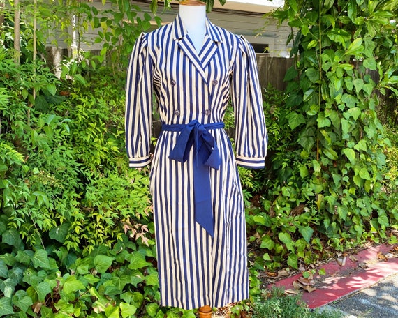 1970’s Act I Striped Puff Sleeve Secretary Dress