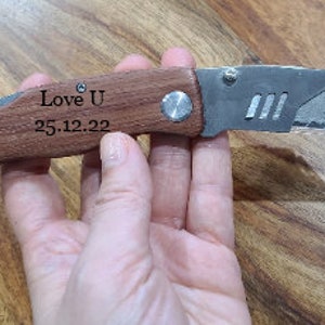 Personalized Men&#39;s Gift - Folding Pocket Knife - Groomsman Knife - Engraved Hunting Knife - Knife Gift - Engrave Knife - Best Man - Dad gift