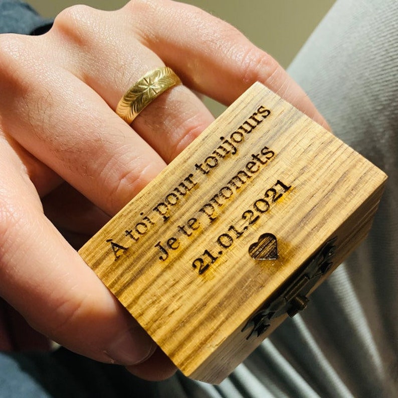 Personalized Ring Box Custom Wood Ring Box Ring Bearer Box Engagement Proposal Ring Box Anniversary Gift Wedding Zebra wood