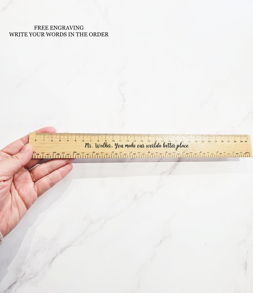Bedazzled Ruler Engraved Bamboo Ruler, Bamboo Ruler,teacher Gifts, Gift Idea for Son ...