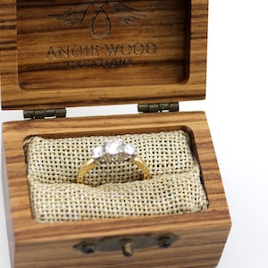 Personalized Ring Box - Custom Wood Ring Box - Ring Bearer Box - Engagement - Proposal Ring Box - Anniversary Gift - Wedding - Engraved box