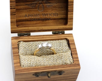Personalized Ring Box - Custom Wood Ring Box - Ring Bearer Box - Engagement - Proposal Ring Box - Anniversary Gift - Wedding - Engraved box