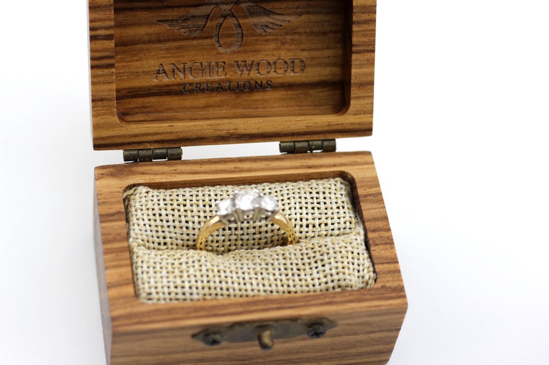 Personalized Ring Box Custom Wood Ring Box Ring Bearer Box Engagement Proposal Ring Box Anniversary Gift Wedding image 4