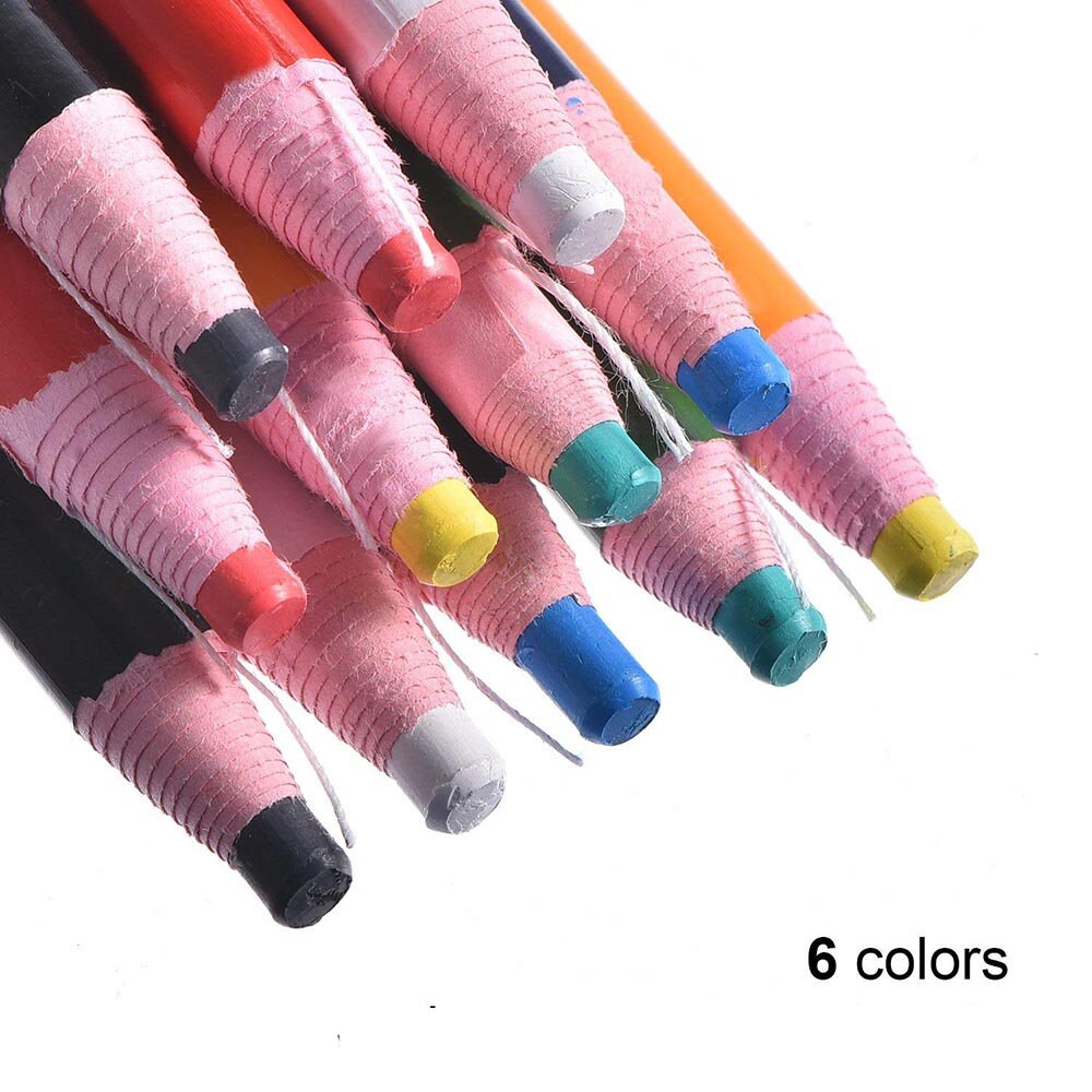 E-outstanding 2Pcs Fabric Marking Pencil Colors Pencils Tailor Chalk with  Brush for Sewing Craft Mark on Wood, Plastic, etc, 1xBlue and 1xWhite