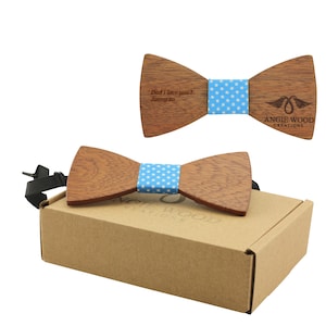 Engraved Adult Size Red Sandalwood Butterfly Bowtie with White Dotted Centerpiece (B0222),Wood Bowtie,Bowtie,Men bowtie,Wood Tie