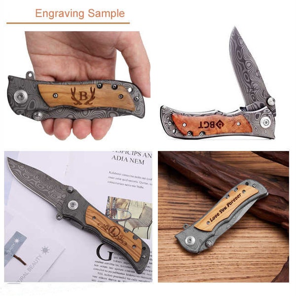Personalized Men's Gift - Folding Pocket Knife - Groomsman Knife - Engraved Hunting Knife - Knife Gift - Personalized Knife - Best Man