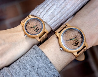 Cork Wood Watch,Personalized watch,Cork,Eco friendly watch,Vegan watch,Men watch,Women Watch,Unisex Wood Watch,Unisex Watch,Christmas (W158)