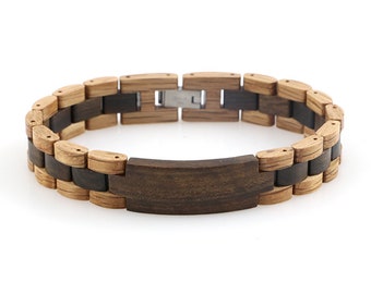 Pulsera de madera, Pulseras de madera para hombre, Idea de regalo para él, Graduación de aniversario de cumpleaños, Accesorios de madera,