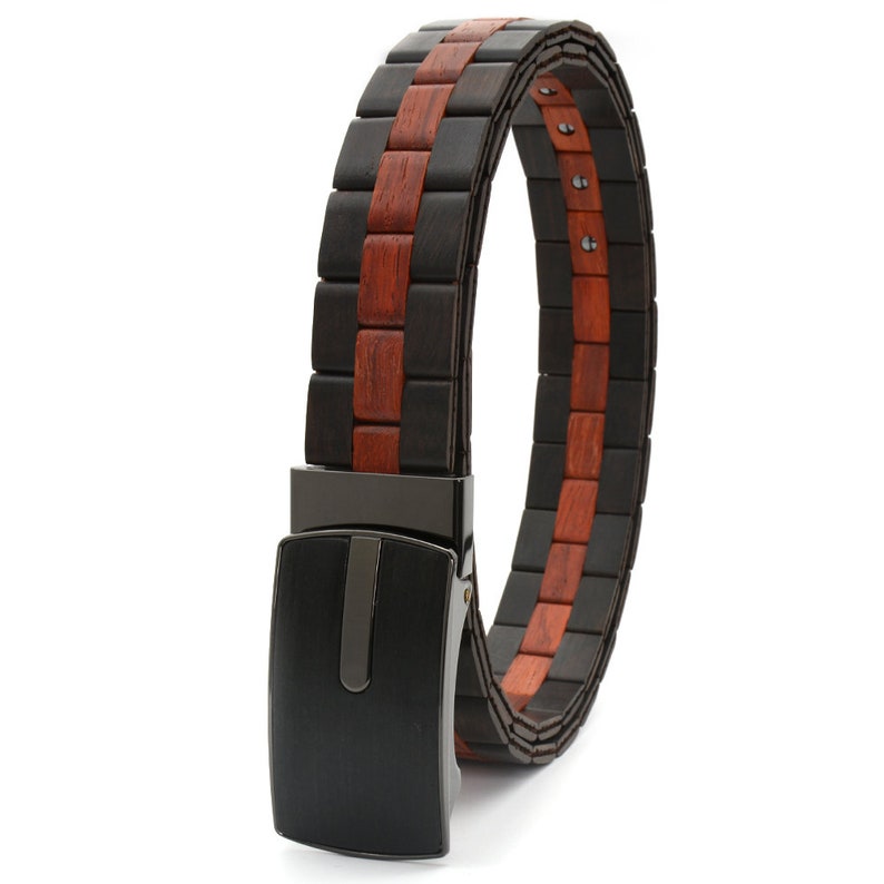 Engraving wood belt, Ebony wood belt, Wood belt, Men wood belt, Belt, Unisex wood belt, Fashion belt, Trendy wood belt, Eco-Friendly belt Black red black wood