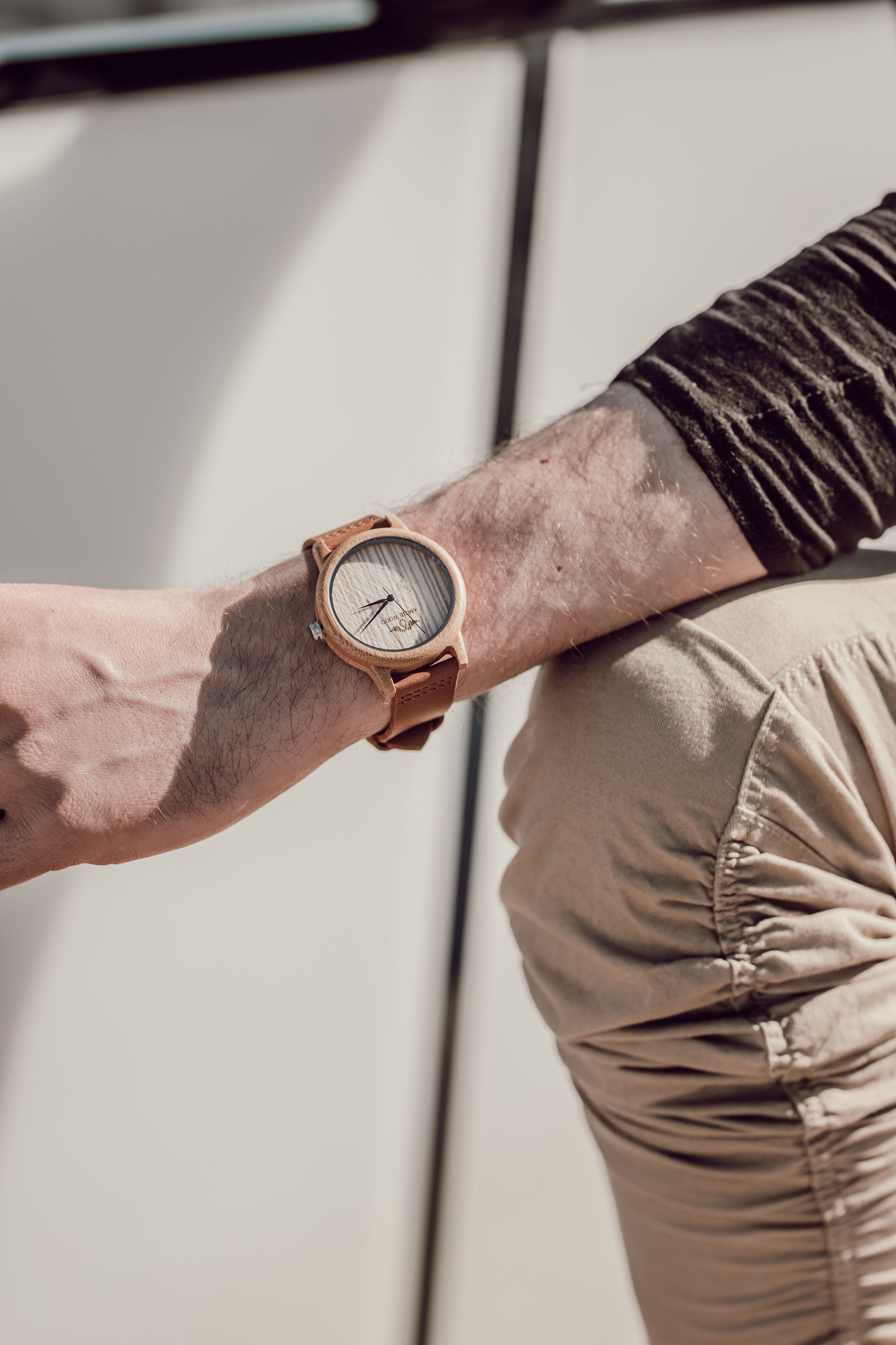 engraved bamboo watch