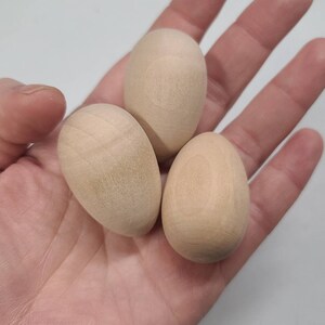 5-20 Pcs Unfinished Wooden eggs,Easter eggs,Kids DIY Egg decoration,Eggs Easter,DIY wooden blank egg,Happy Easter DIY Craft Chicken Hen Egg image 4