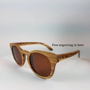 Engraved Trendy Polarized Bamboo/wood sunglasses,Polarized sunglasses,Wood sunglasses,Sunglasses,Groomsman sunglasses,Personalized sunglass