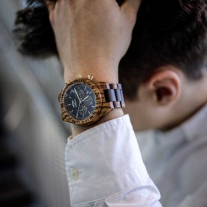 Engrave Zebra Ebony Wood Men&#39;s Watch With Black Dial,Black  Watch,Fiance,Watch,Men Watch,Personalize Watch,Men Watch,groomsmen watch(W169)
