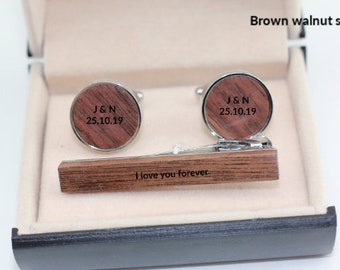 Engraved cufflink, wood cufflink, Wood Cufflinks - Father's Day Gift, 5th anniversary, groomsmen gift, wedding cuff links, Gift for him