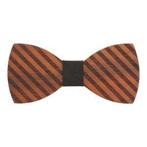 Engraved Striped Red Sandalwood Bow Tie With Adjustable - Etsy