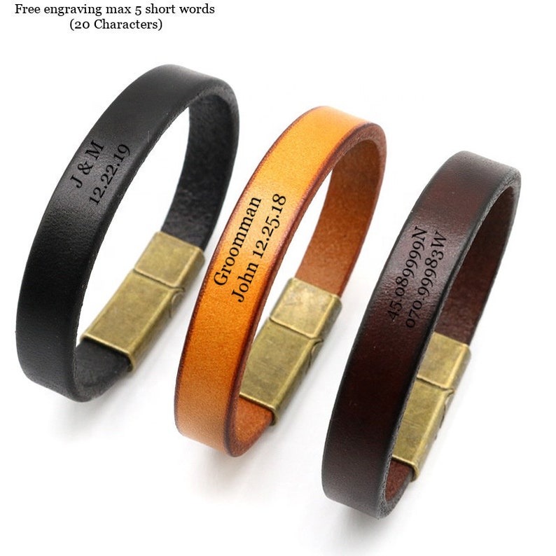 Engraved Leather Bracelet Personalized Leather Band Custom Etsy Canada