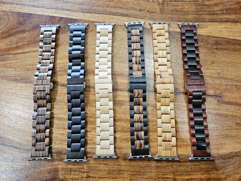 Custom Engraved Apple Watch Wood Band,Wooden Apple Watch Strap Apple Watch Series,I watch wood band,Apple watch bracelet,i watches image 10