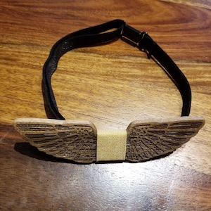 Engraved Adult-Sized Wooden Bow Tie Blue Wing Pattern,Wood Bowtie,Bowtie,Men bowtie,Wood Tie,Wedding Bowtie,Groomsman gift,engrave  (B0701)