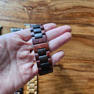 Custom Engraved Apple Watch Wood Band,Wooden Apple Watch Strap Apple Watch Series,I watch wood band,Apple watch bracelet,i watches Red & ebony wood