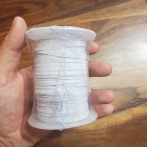 3mm elastico piatto, fascia bianca, nastro elastico 5 yard, 1/8 "bianco, elastico lavorato a maglia per cucire abbigliamento maschera