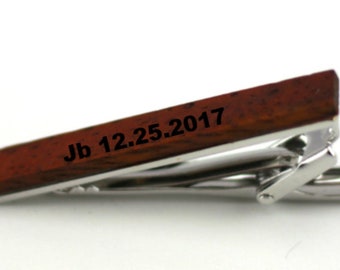 Engraved tie clip, wood tie clip, men tie clip,Wooden tie-clip,Wood,Groomsmen tie clip,Grooms gift,Personalized cufflinks,Engraved (TC001)
