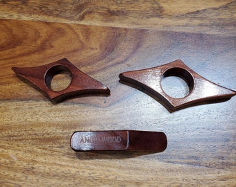 Porte-Livres En Bois Lot De 2 - Anneau De Pouce 25mm Pour Lecture Une Main | Hêtre Et Noyer