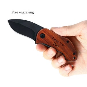 Personalized Men&#39;s Gift - Folding Pocket Knife - Groomsman Knife - Engraved Hunting Knife - Knife Gift - Engrave Knife - Best Man - Dad gift