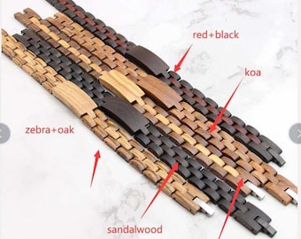 Pulsera de madera, Pulseras de madera para hombre, Idea de regalo para él, Graduación de aniversario de cumpleaños, Accesorios de madera,