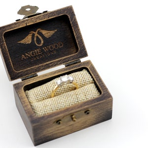 Personalized Ring Box Custom Wood Ring Box Ring Bearer Box Engagement Proposal Ring Box Anniversary Gift Wedding image 5