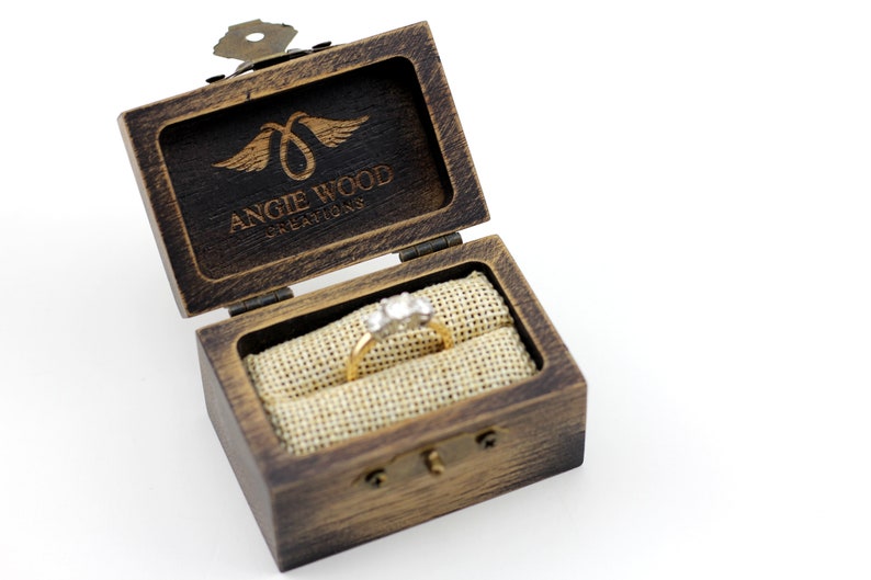 Personalized Ring Box Custom Wood Ring Box Ring Bearer Box Engagement Proposal Ring Box Anniversary Gift Wedding image 5