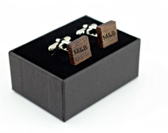 Engraved cufflink,wood cufflink,men cufflink,Cufflinks,Square cufflinks,Wooden cuff links,Cuff links,Wedding cufflinks,Groomsman Cufflinks